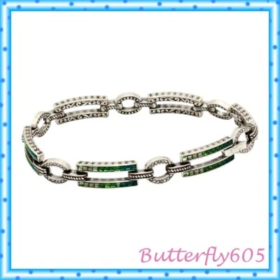 Brighton Spectrum Glam Crystal Green Hues Silver Bracelet  $128 - Image 1 of 4