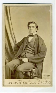 CDV – ERASTUS BROOKS – EDITOR–NY POLITICIAN GURNEY & SON BACKMARK - Picture 1 of 2