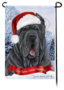 Dear Santa, Define Naughty Garden Flag - Cropped Blue Neapolitan Mastiff 090B - Picture 1 of 1