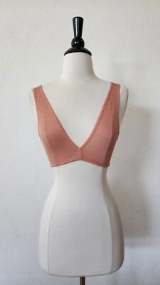 Bralette Urban Outfitters Nuevo Talla Pequeña XS Top Corto Rosa Acanalado Foto 1 de 4