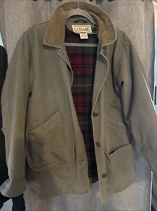 Vtg 90s L.L.Bean plaid blanket lined jacket womens sz medium coat barn green - Picture 1 of 7