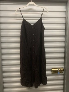 NWT 7 for all mankind Button Adjustable Midi Sheath Dress in Black Size Medium - Picture 1 of 11