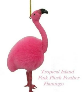 Playa Tropical Isla Tiki Luau Peluche Rosa Pluma Flamenco Adorno Costero - Imagen 1 de 9