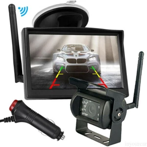 Wireless Truck Caravan RVs Backup Camera 5" Car Monitor Rear View Reverse Kit - Picture 1 of 24
