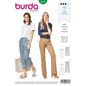 BURDA 6432 MISSES TROUSERS Sewing Pattern Sizes 8 - 20 Skill: AVERAGE - Picture 1 of 4