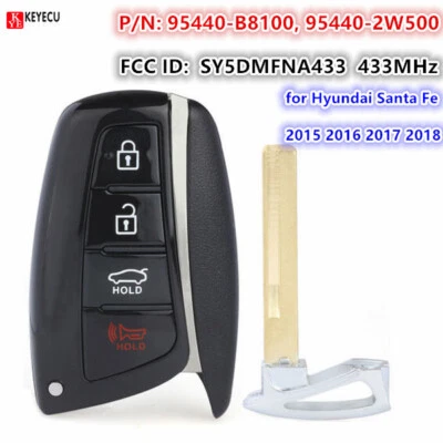 for Hyundai Santa Fe 2015 2016 2017 2018 Remote Key Fob 433MHz 95440-B8100 Foto 1 de 3