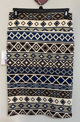 Falda Cassie Lularoe para mujer mediana marrón a rayas hasta la rodilla ¡NUEVA CON ETIQUETAS! A2771 Foto 1 de 4