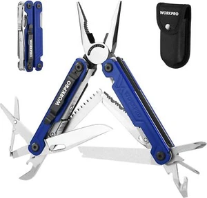 WORKPRO 18 in 1 Multifunktionszange Edelstahl Multitool Blau - Bild 1 von 8