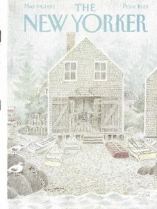 New Yorker Magazine Cover Only May 24 1982 Martin Lobster Traps Row Boats - Picture 1 of 4