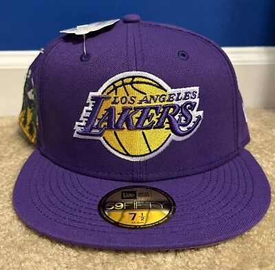 New Era Los Angeles Lakers Icon 59FIFTY Fitted Hat Cap Purple Size 7 1/2 - Image 1 of 4