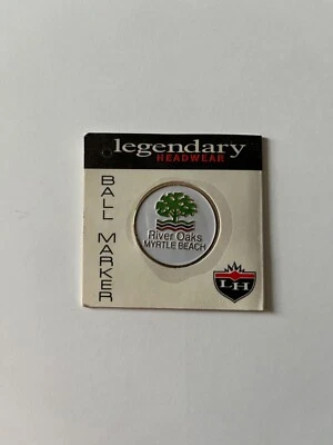 LEGENDARY HEADWEAR River Oaks Myrtle Beach Metal Golf Ball Marker NEW NIP