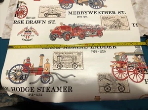 Antique Steamer Fire Engine Wallpaper Mack Ladder Pumper Firetruck 9+ Yards - Picture 1 of 3