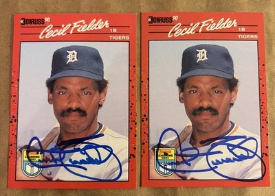 1990 Donruss Learning Series Cecil Fielder AUTOGRAPHED CARDS - Image 1 of 2