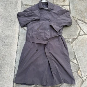 Vintage Chaps Ralph Lauren Trench Coat 42 Short Taupe Wool Lined Rain Repellent - Picture 1 of 21
