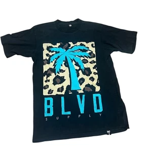 BLVD SUPPLY Men's Black Tropics Graphic T-Shirt Size L - Picture 1 of 7