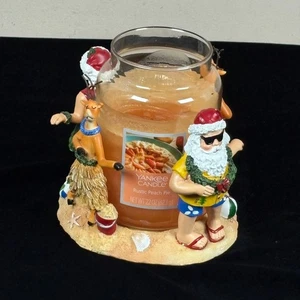 Yankee Candle Jar Holder Hawaii Santa Mrs Claus Reindeer Hula Dancing Beach Luau - Picture 1 of 11