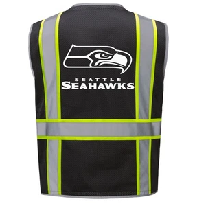 SAFETY WORK VEST PPE 🏈🦺SEATTLE SEAHAWKS W/REFLECTIVE STRIP SIZE ADULT M-5XL - Picture 1 of 2