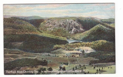 Nother Carolina vintage postcard / Fairfield from Chimney Top / birds eye view - Image 1 of 2