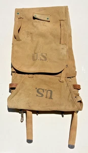 WW1 US M1910 Haversack Military Pack WWI Canvas Khaki AEF 1917 Dated - Picture 1 of 8