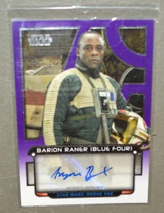 2018 Star Wars: Galactic Files purple autograph card A-AB - Ariyon Bakare 10/25 - Picture 1 of 1