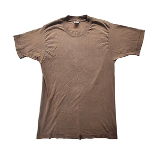 Vintage Y2K BVD Herren Blanko T-Shirt Braun Military Faded Single Stitch #2252 - Bild 1 von 8