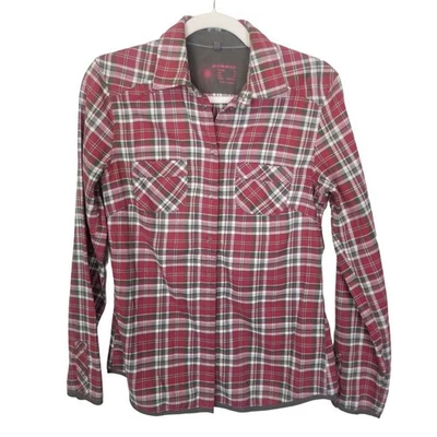 Mammut 女式格子法兰绒衬衫 S 码 Gorpcore 休闲垃圾户外卡扣 — 第 1/4 张图片