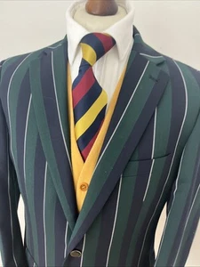 Brook Taverner Mens Striped Jacket Boating Blazer Cruise Mod Races Event 40R - Imagen 1 de 12