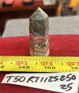 "Torre de piedras preciosas de pirita rodocrosita genuina de 42 gramos de alto, cristal curativo" - Imagen 1 de 2