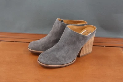 Kork-Ease Shoes Womens 8.5 M Gray Suede Block Heel Mules Slip On Stacked Heel - Image 1 of 4