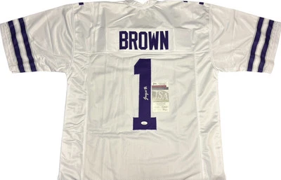 Kansas State Wildcats Jayce Brown Signed White Custom Jersey JSA Certified - Image 1 of 2