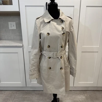 Gabardina Boden Beige Doble Pecho Cuello Cinturón Longline - Talla 10 Foto 1 de 4