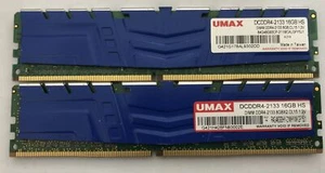 UMAX GAMING RAM 16GB kit (2x8GB) DDR4 2133MHZ CL15 1.2V DIMM 288PIN for DESKTOP - Picture 1 of 2