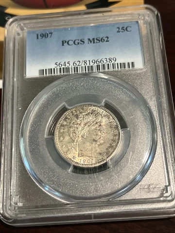 1907 25C MS62 PCGS Amazing Tone Only 315 Higher! Cover