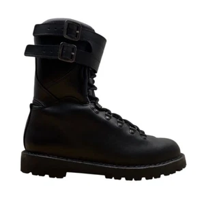 Salvatore Ferragamo Black Leather Double Straps Antartic Combat Boots Sz 8.5-New - Picture 1 of 13
