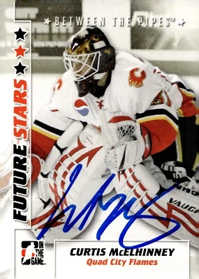 Curtis McElhinney - Signed 2007-08 In The Game Between The Pipes Card #10 - Image 1 of 2