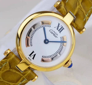 Refurbished Cartier Must Vendome Quartz Three-tone Gold/White Dial Women's Watch - Picture 1 of 6