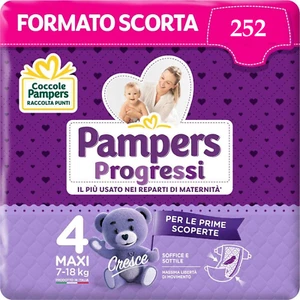 PAMPERS PROGRESSI TAGLIA 4 MAXI (7-18KG) 252 PANNOLINI - Foto 1 di 4