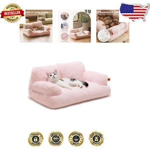 26” Cozy Machine Washable Cat Sofa with Non-Slip Bottom - Ideal Small Dog Bed - Picture 1 of 10