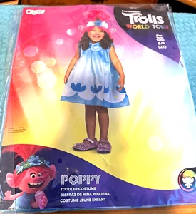 Disfraz POPPY Trolls World Tour Disfraz Niño Pequeño Talla Pequeña / 2T Halloween - Nuevo con Etiquetas - Imagen 1 de 6