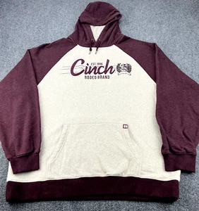Cinch Hoodies Sweatshirt Mens 2XL Maroon Red Brand Logo Pullover Outdoors - Picture 1 of 9