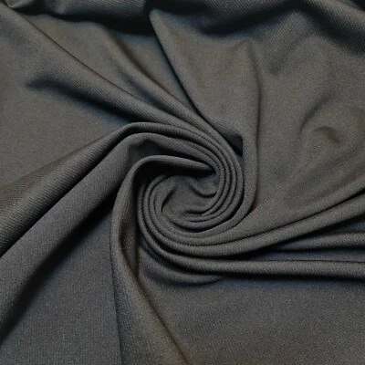 Black Cotton Drill Material Dress Craft Uniform Quilting Fabric 58" By The Meter - Image 1 of 3