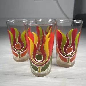 Vintage 4 Retro High Ball Tumblers Barware 1960s Cocktail Party Bar Drinks X4 - Picture 1 of 5