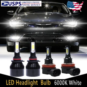 For Chrysler 200 2013-2015 - 4X LED Headlight High Low Beam + Fog Light Bulb C9B - Picture 1 of 12