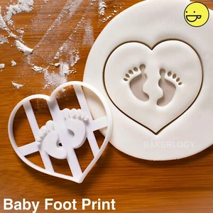 Baby Footprints cookie cutter | baby shower party favors newborn foot imprints - Picture 1 of 7