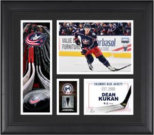 Dean Kukan Columbus Blue Jackets Frmd 15 x 17 Player Collage & Piece of GU Puck
