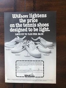 1978 vintage original print ad Wilson Tennis Shoes Designed To Be Light - Picture 1 of 1