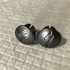 Specialized S-Works dark Silver Bar End Plugs for finishing road bike wrap gray 