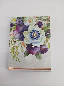 Punch Studio Brooch Purple Flowers Min Foldover Notepad (New) - Picture 1 of 7