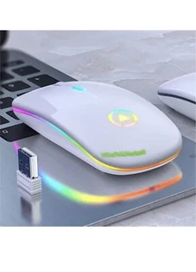 Thin Slim 2.4G Optical Computer Mouse 1600 DPI Adjustable RGB Mouse Game Mouse - Picture 1 of 13