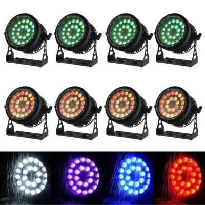 8pcs IP65 24X18W 6in1 RGBWA UV Led Zoom Par Light For Outdoor Stage Churh Show - Image 1 of 4